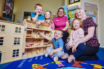 A Telford nursing home has donated a much-loved dolls house to children at a local day nursery to help develop their imagination and interaction.